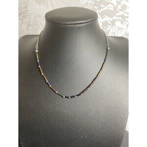 Colorful Beaded Necklace With Adjustable Chain